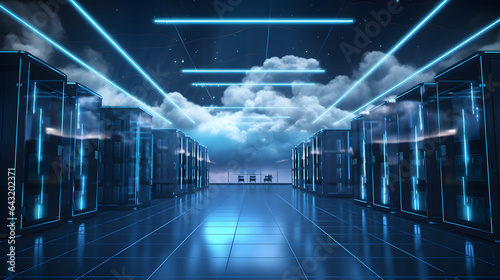 there is a cloud that is floating in the air over a server Generative AI