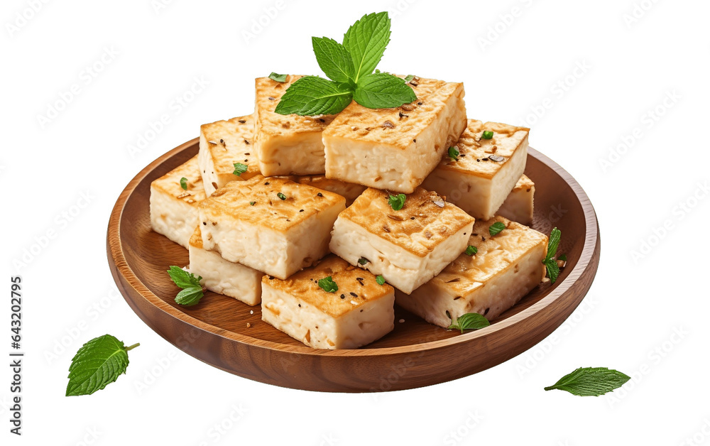 Tofu Block Isolated on Transparent Background