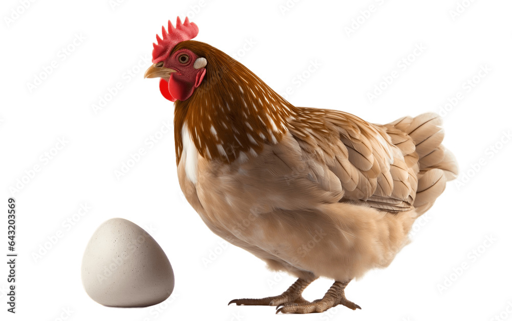 Chicken with Egg on Transparent Background