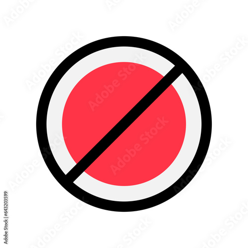 Editable vector stop prohibitions block icon. Part of a big icon set family. Perfect for web and app interfaces, presentations, infographics, etc