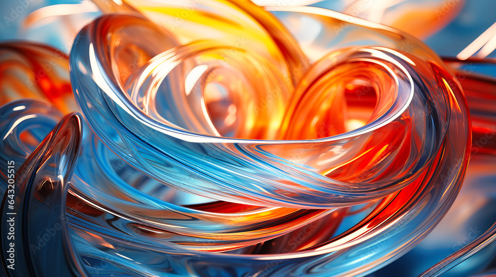 Swirls and loops in molten glass Swirls and loops in molten glass
