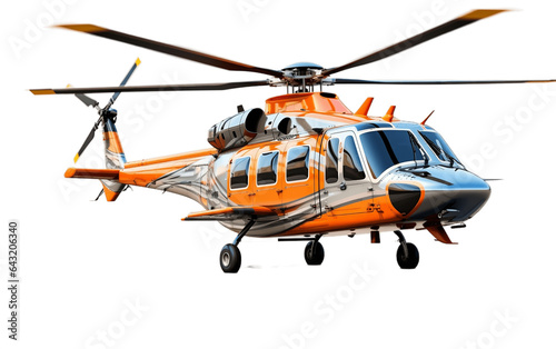 Helicopter on white transparent background
