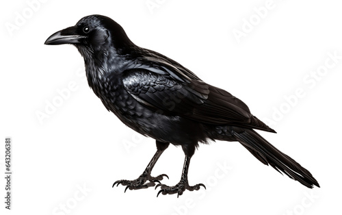Crow on white transparent background