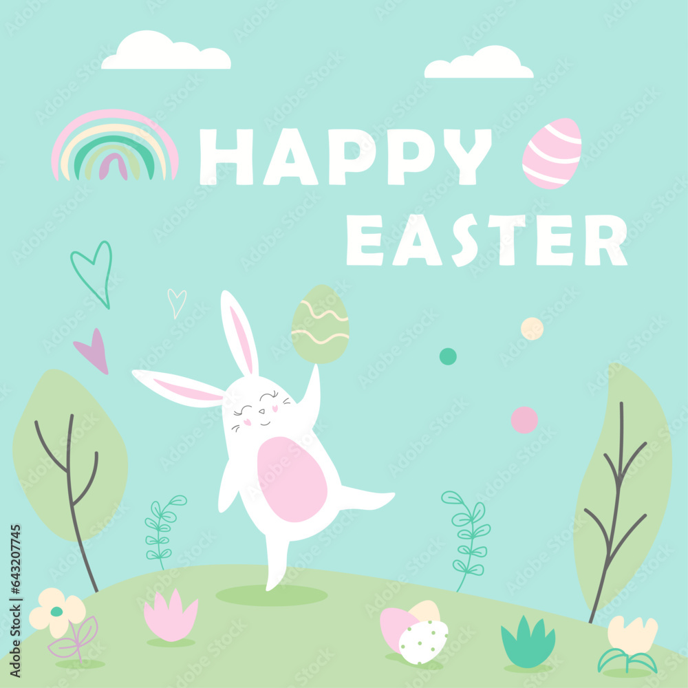 Happy Easter card with rabbit Happy Easter card with rabbit