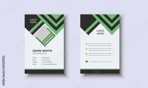 Simple abstract identity card design for student, security, employee.