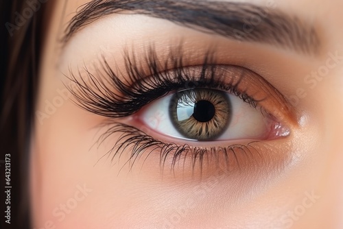 Women s eye  eyelashes and eyebrow close-up  Eyelash Care Treatment