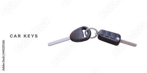 3d realistic car keys isolated on white background. Vector illustration.
