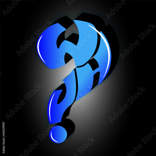 beautifully drawn volumetric word why in the form of a question mark. isolated vector illustration