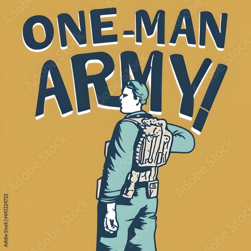 one man army Inspirational Vector Illustration typography