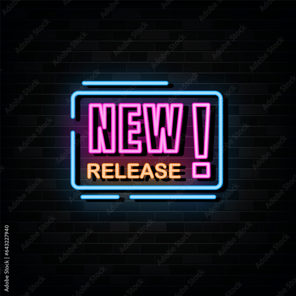 Obraz premium New Release Neon Signs Vector. Design Template Neon Style