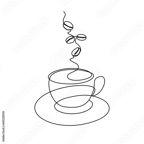 CUP WITH SMOKED COFFEE BEANS