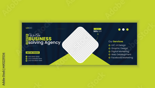 Corporate business facebook cover page timeline web ad banner template  for marketing or business company.