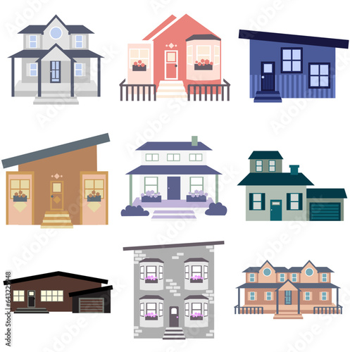 Cute set of colorful houses