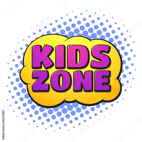 Kids zone logo. Children sport area. Playground banner