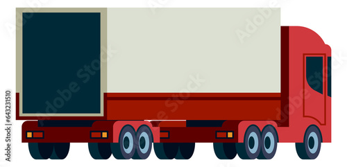 Empty lorry icon. Cargo truck back view