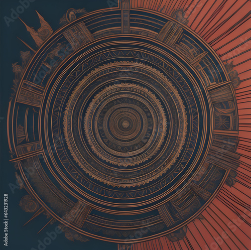 background with circles and stripes