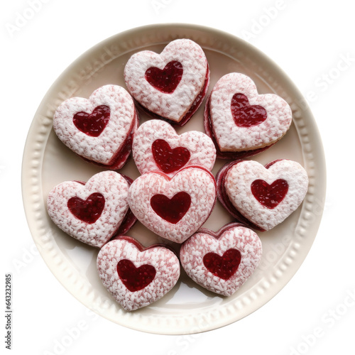 Plate of Heart Shaped Cooki...