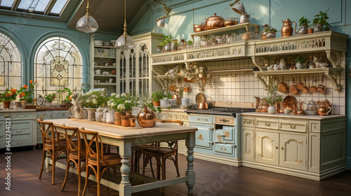 wnętrze kuchni w stylu vintage