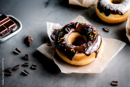 donuts with melting chocolate