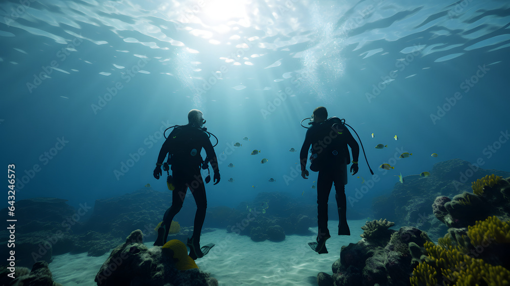 Two Young businessmen in suit swimming Two Young businessmen in suit swimming