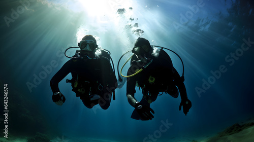 Two Young businessmen in suit swimming © bravissimos