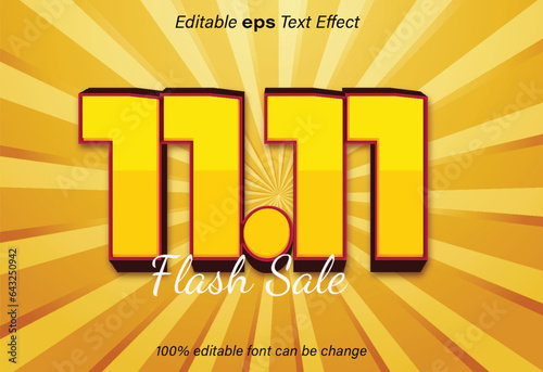 11 sale post banner with vector 3D text effect