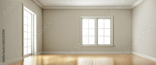 Photorealistic Blank Room Interior Horizontal Anamorphic Display For Background