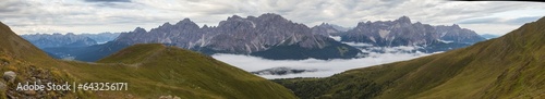 panoramic view of the Sexten dolomites mountains