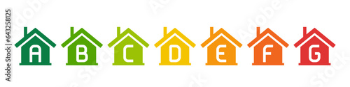 Icons for Energy Performance Certificate (EPC), Rating of Houses by Energy Efficiency