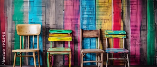 Wooden colorful painted vin...
