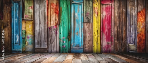 Wooden colorful painted vin...