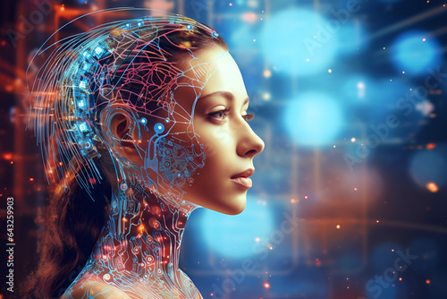 Woman cyborg, human integration with robotic, cyborg future, artificial intelligence, future of mankind