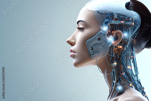 Woman cyborg, human integration with robotic, cyborg future, artificial intelligence, future of mankind, sci-fi