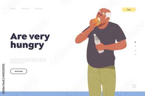 Overeating and binge eating concept for landing page design website template medical service