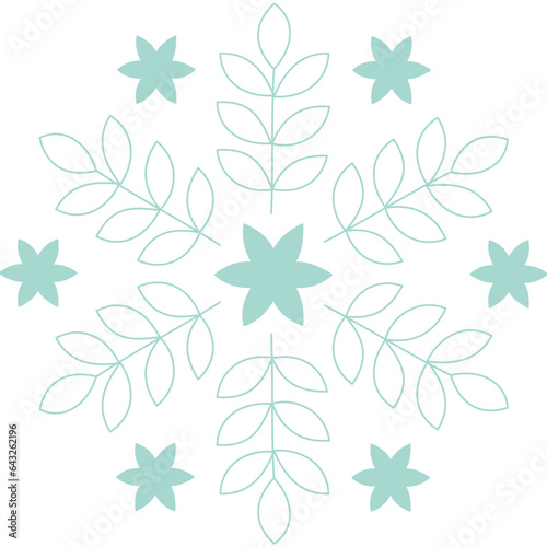 Schneeflocke grün mit transparentem Hintergrund 