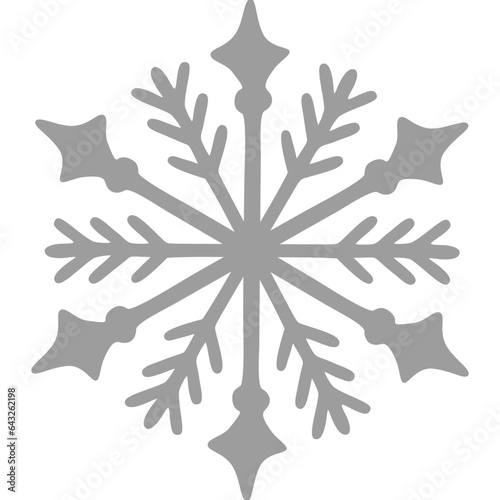 Schneeflocke grau mit transparentem Hintergrund 