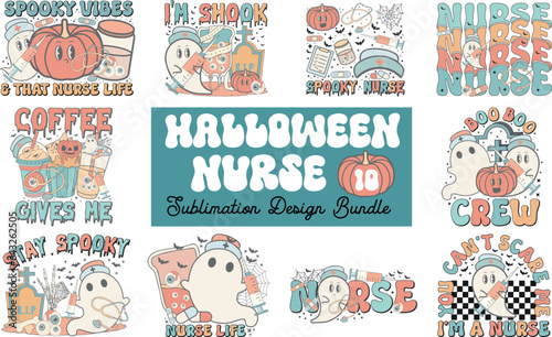 Halloween Nurse Sublimation Design Bundle