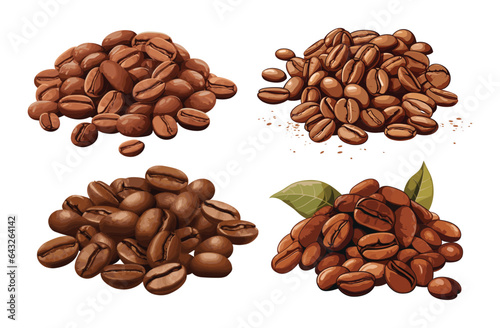 Coffee beans set vector illustration