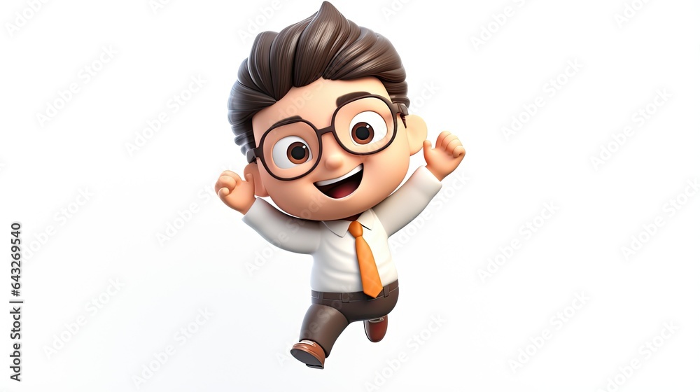 3d child cartoon character boy girl smile 