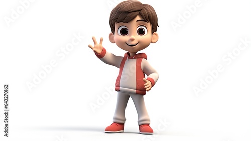 3D cute boy cartoon character