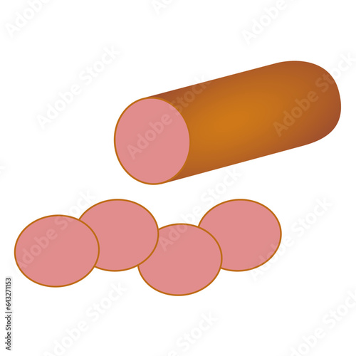 a boiled sausage, vector illustration, eps 10