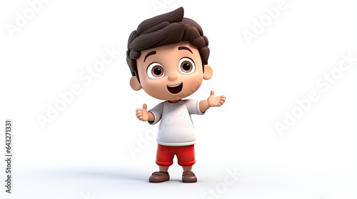 3D cute boy cartoon character © stocker