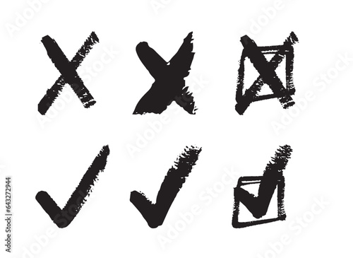 spot. lines. a dash. brush. smears. the black color of the line. Vector spots. A stain from an ink brush. different shapes. on a white background. hand drawing. example. set/ check mark