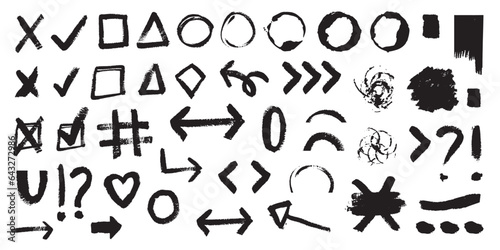 spot. lines. a dash. brush. smears. the black color of the line. Vector spots. A stain from an ink brush. different shapes. on a white background. hand drawing. example. set.square. figure