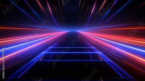 Futuristic Neon Lines: Futuristic scene with glowing neon lines forming stripes, adding a sci-fi vibe that complements text presentation. Sample, stripes for text