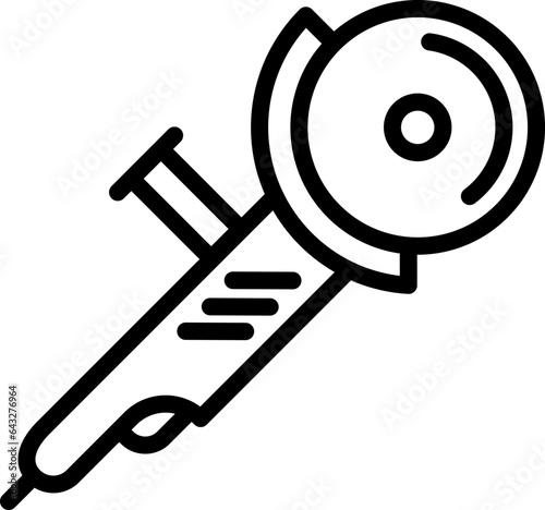 Line angle grinder icon as an editable stroke for web design