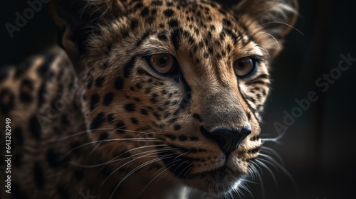 Close up of a leopard  Panthera pardus  portrait