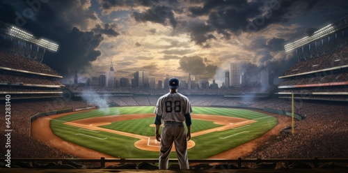 Baseball player in a stadium photo