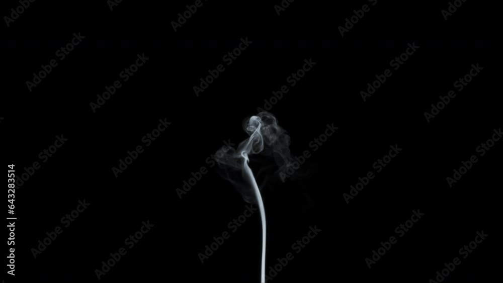 Thin blueish smoke from incense stick - 4K Pro Res 60fps Thin blueish smoke from incense stick - 4K Pro Res 60fps