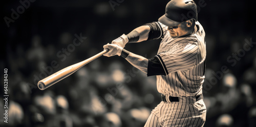 Baseball player swinging baseball bat